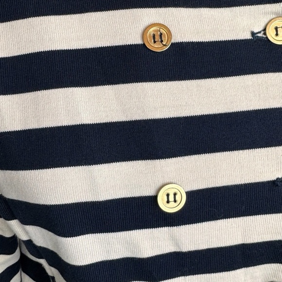 J.Crew Merriweather navy and White Striped knit jacket blazer nautical preppy - Picture 5 of 7
